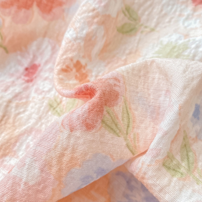 91家纺网 家纺一手货源 找家纺 丝芙妮家居（原乐视家纺） 2026新款A类皱皱纱亲肤木棉床笠-系列二粉黛