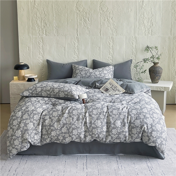 91家纺网 家纺一手货源 找家纺 （总）佰亿莱 2025新款棉麻双层纱四件套