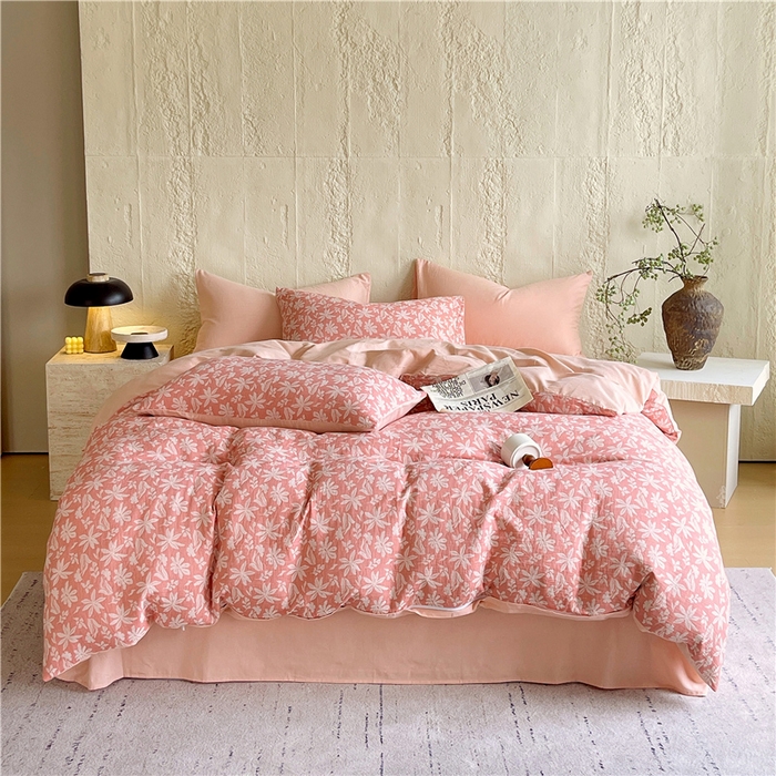 91家纺网 家纺一手货源 找家纺 （总）佰亿莱 2025新款棉麻双层纱四件套