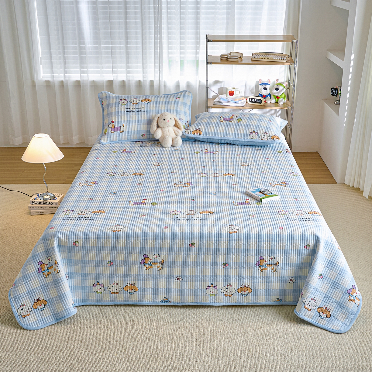 91家纺网 家纺一手货源 找家纺 X猫先生 2025新品棉加绒床盖一面全棉一面牛奶绒床盖炕盖加厚床单床垫四季款 逗号日记（A棉B绒）