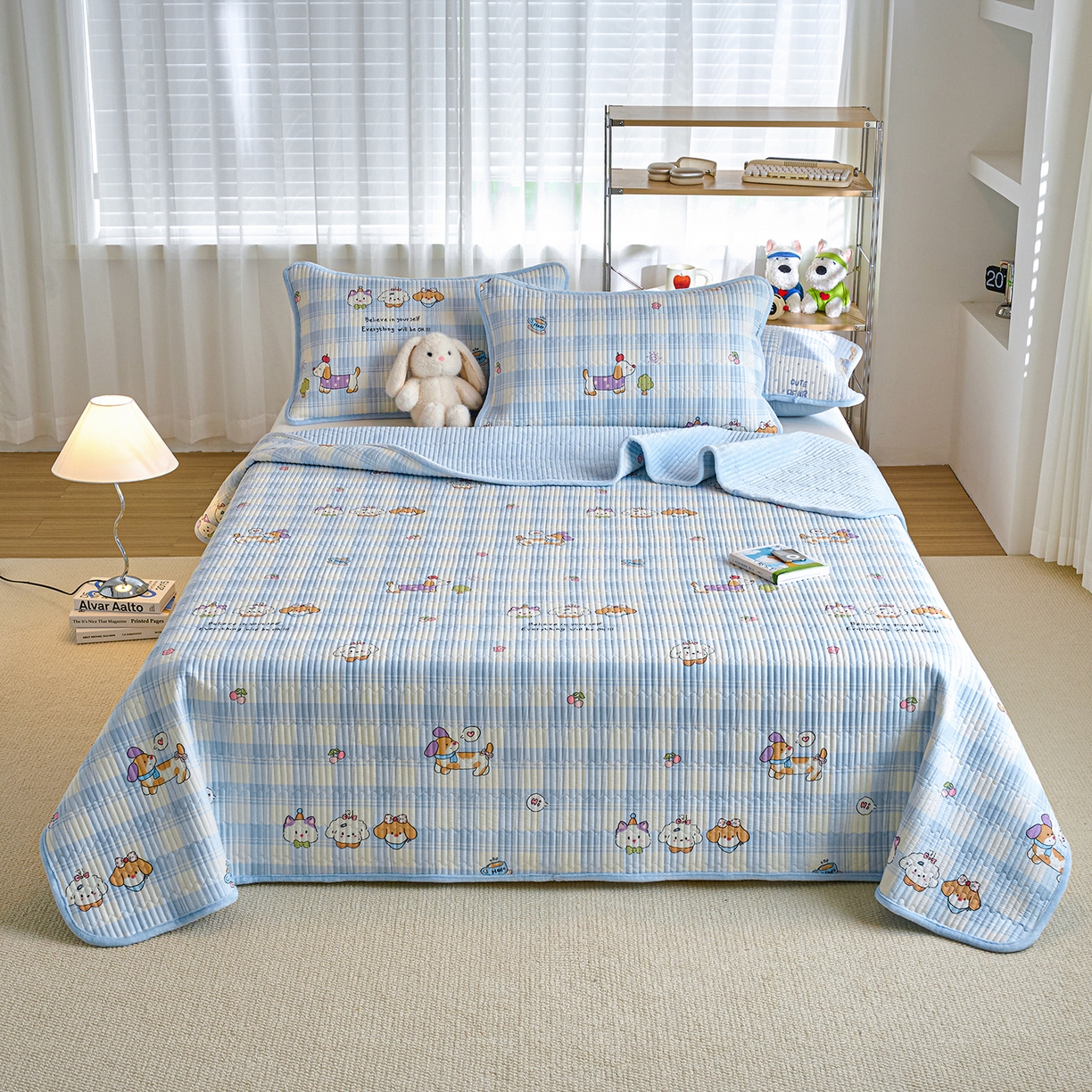 91家纺网 家纺一手货源 找家纺 X猫先生 2025新品棉加绒床盖一面全棉一面牛奶绒床盖炕盖加厚床单床垫四季款 逗号日记（A棉B绒）