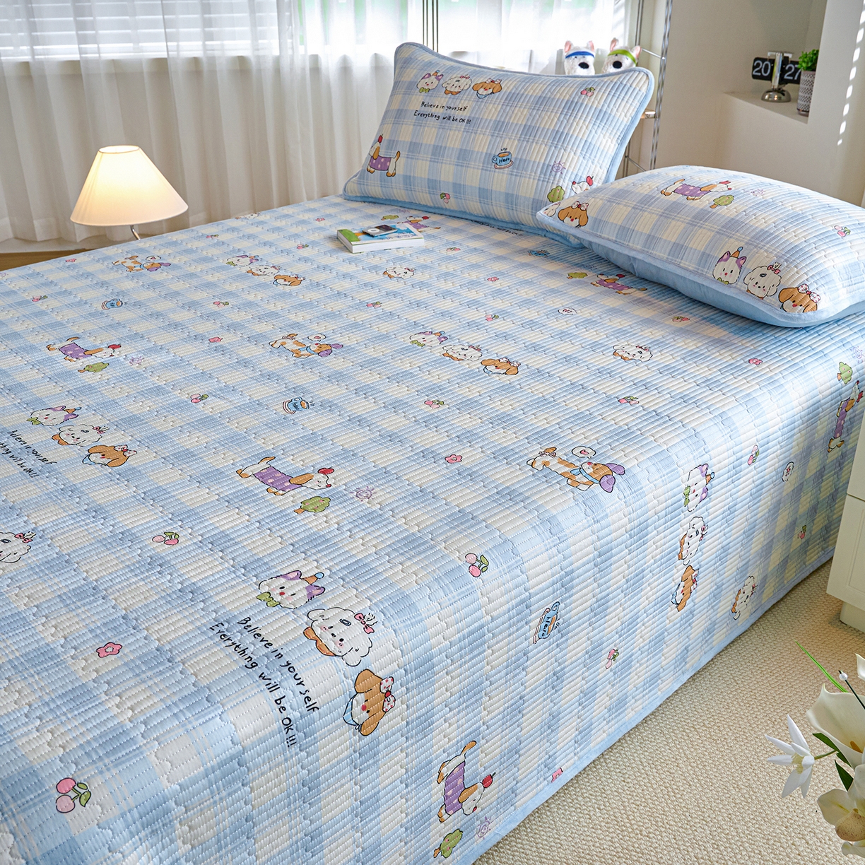 91家纺网 家纺一手货源 找家纺 X猫先生 2025新品棉加绒床盖一面全棉一面牛奶绒床盖炕盖加厚床单床垫四季款 逗号日记（A棉B绒）