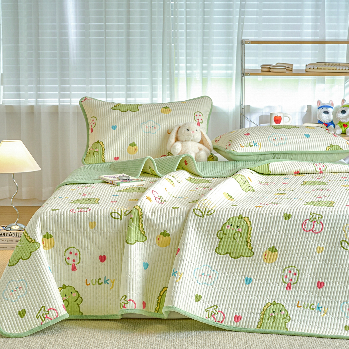 91家纺网 家纺一手货源 找家纺 X猫先生 2025新品棉加绒床盖一面全棉一面牛奶绒床盖炕盖加厚床单床垫四季款 幸运独角龙（A棉B绒）