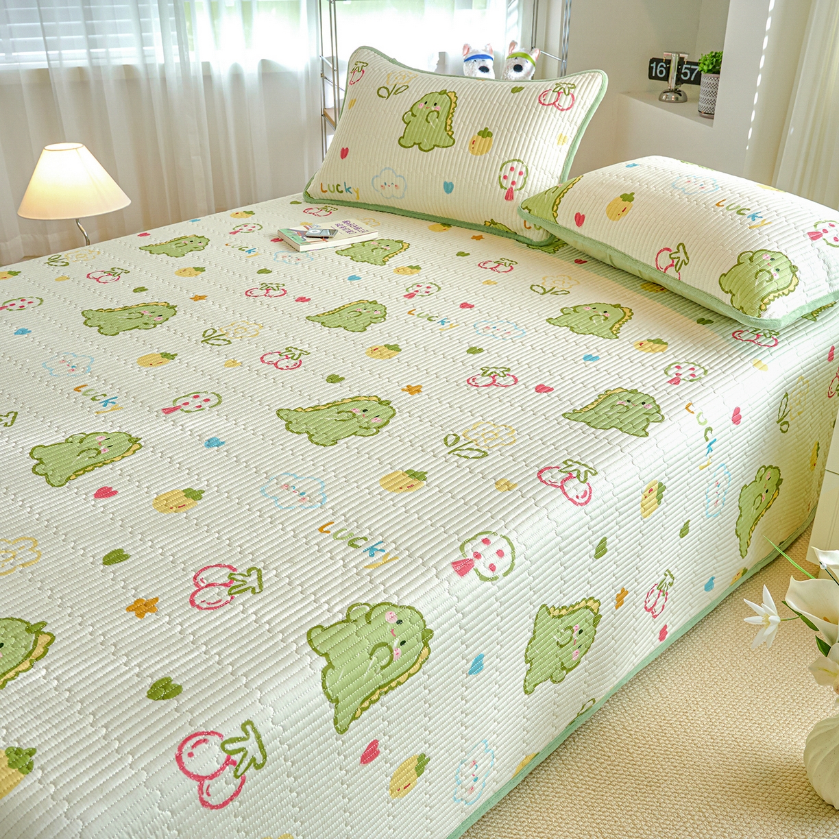 91家纺网 家纺一手货源 找家纺 X猫先生 2025新品棉加绒床盖一面全棉一面牛奶绒床盖炕盖加厚床单床垫四季款 幸运独角龙（A棉B绒）