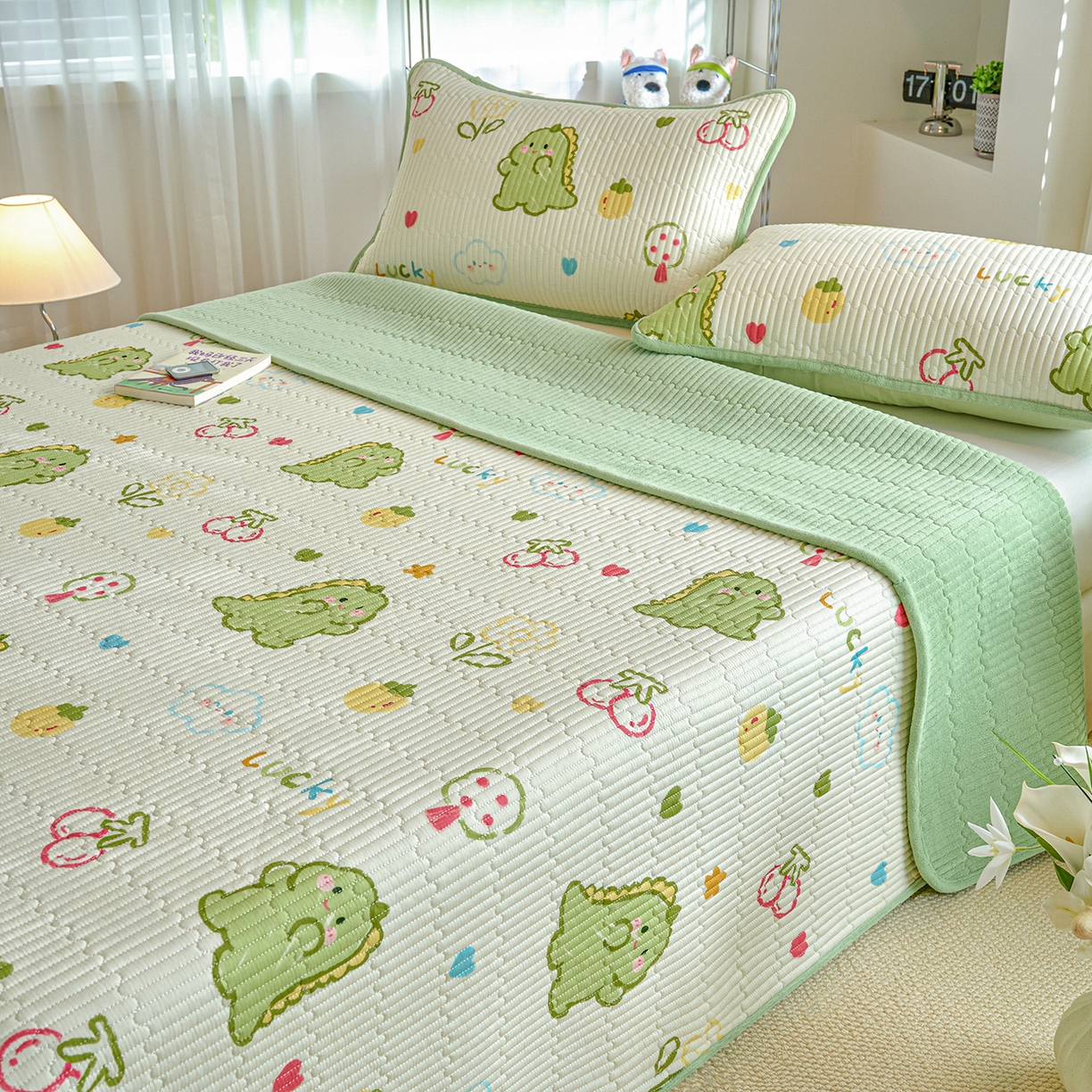 91家纺网 家纺一手货源 找家纺 X猫先生 2025新品棉加绒床盖一面全棉一面牛奶绒床盖炕盖加厚床单床垫四季款 幸运独角龙（A棉B绒）