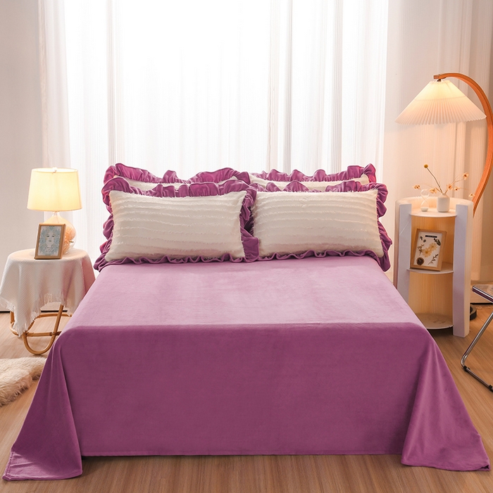 睡美人 2025新款亲肤舒适牛奶绒单品系列单床单单品床单单件床单 薰衣紫