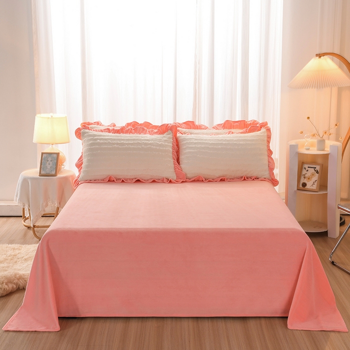 91家纺网 家纺一手货源 找家纺 （总）睡美人 2025新款亲肤舒适牛奶绒单品系列单床单单品床单单件床单