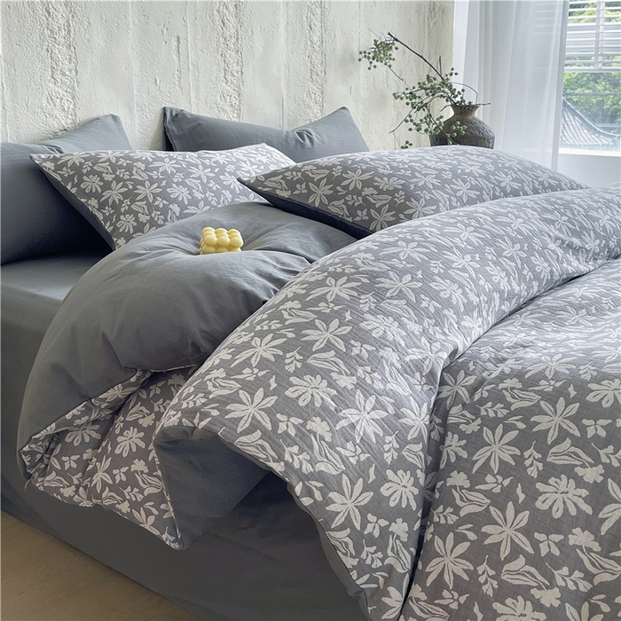 91家纺网 家纺一手货源 找家纺 （总）佰亿莱 2025新款棉麻双层纱四件套