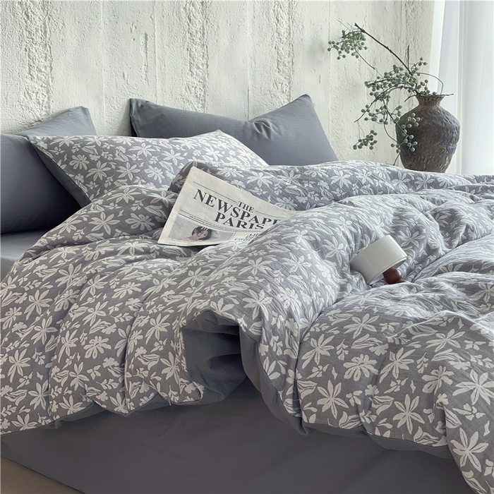 91家纺网 家纺一手货源 找家纺 （总）佰亿莱 2025新款棉麻双层纱四件套