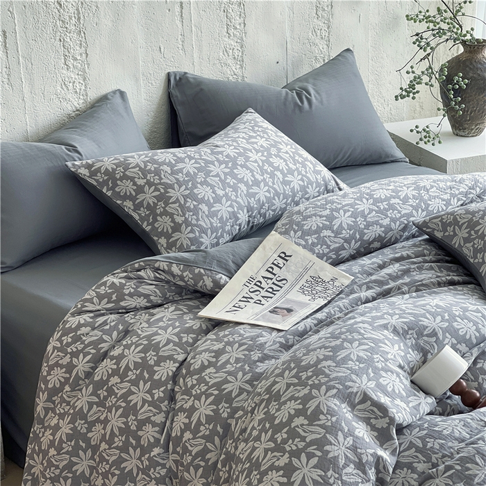 91家纺网 家纺一手货源 找家纺 （总）佰亿莱 2025新款棉麻双层纱四件套