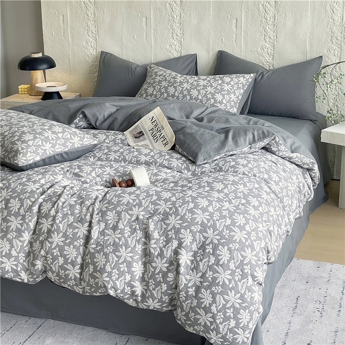 91家纺网 家纺一手货源 找家纺 （总）佰亿莱 2025新款棉麻双层纱四件套