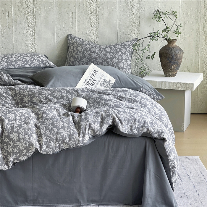 91家纺网 家纺一手货源 找家纺 （总）佰亿莱 2025新款棉麻双层纱四件套