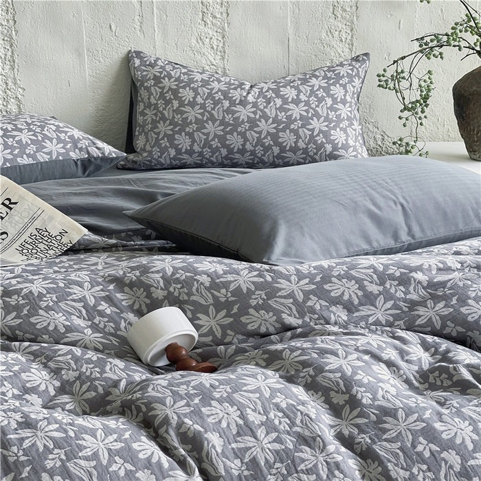 91家纺网 家纺一手货源 找家纺 （总）佰亿莱 2025新款棉麻双层纱四件套