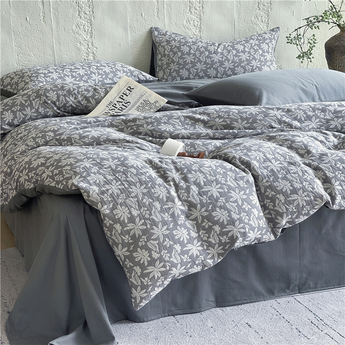 91家纺网 家纺一手货源 找家纺 （总）佰亿莱 2025新款棉麻双层纱四件套