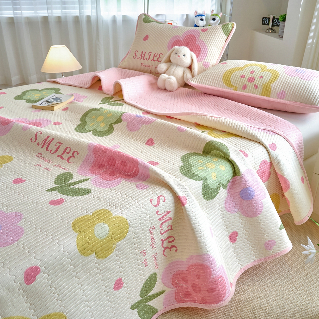 X猫先生 2025新品棉加绒床盖一面全棉一面牛奶绒床盖炕盖加厚床单床垫四季款 贝利花都（A棉B绒）