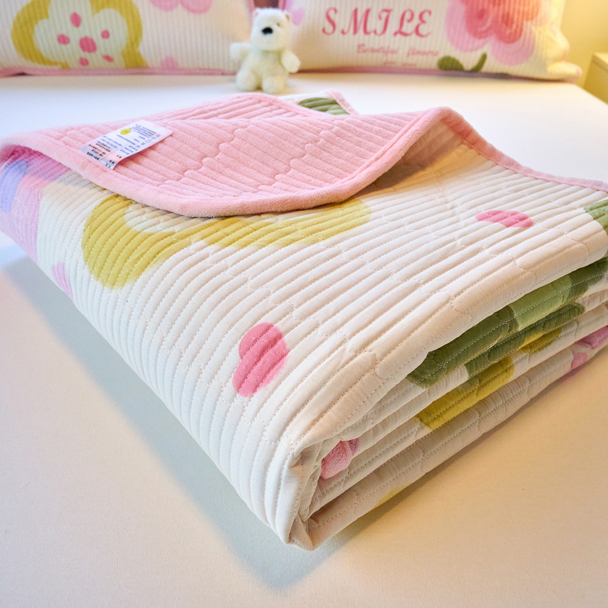 91家纺网 家纺一手货源 找家纺 X猫先生 2025新品棉加绒床盖一面全棉一面牛奶绒床盖炕盖加厚床单床垫四季款 贝利花都（A棉B绒）