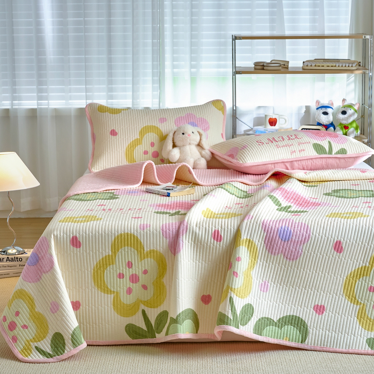 91家纺网 家纺一手货源 找家纺 X猫先生 2025新品棉加绒床盖一面全棉一面牛奶绒床盖炕盖加厚床单床垫四季款 贝利花都（A棉B绒）