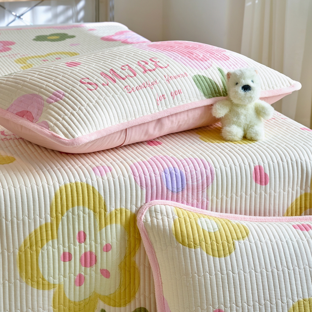 91家纺网 家纺一手货源 找家纺 X猫先生 2025新品棉加绒床盖一面全棉一面牛奶绒床盖炕盖加厚床单床垫四季款 贝利花都（A棉B绒）