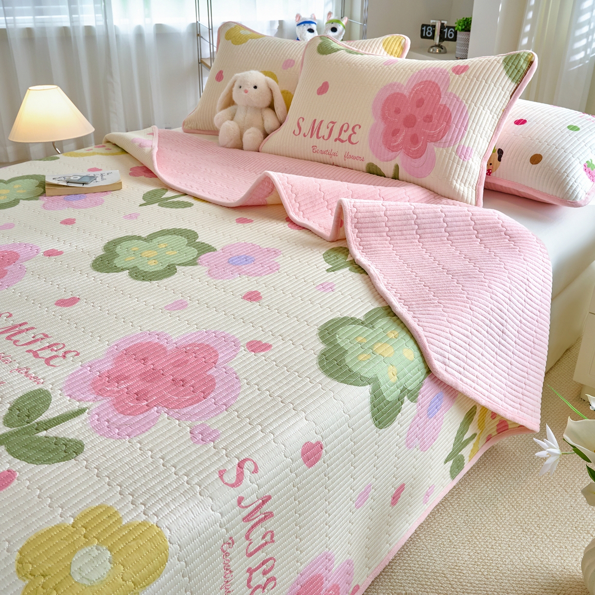 91家纺网 家纺一手货源 找家纺 X猫先生 2025新品棉加绒床盖一面全棉一面牛奶绒床盖炕盖加厚床单床垫四季款 贝利花都（A棉B绒）