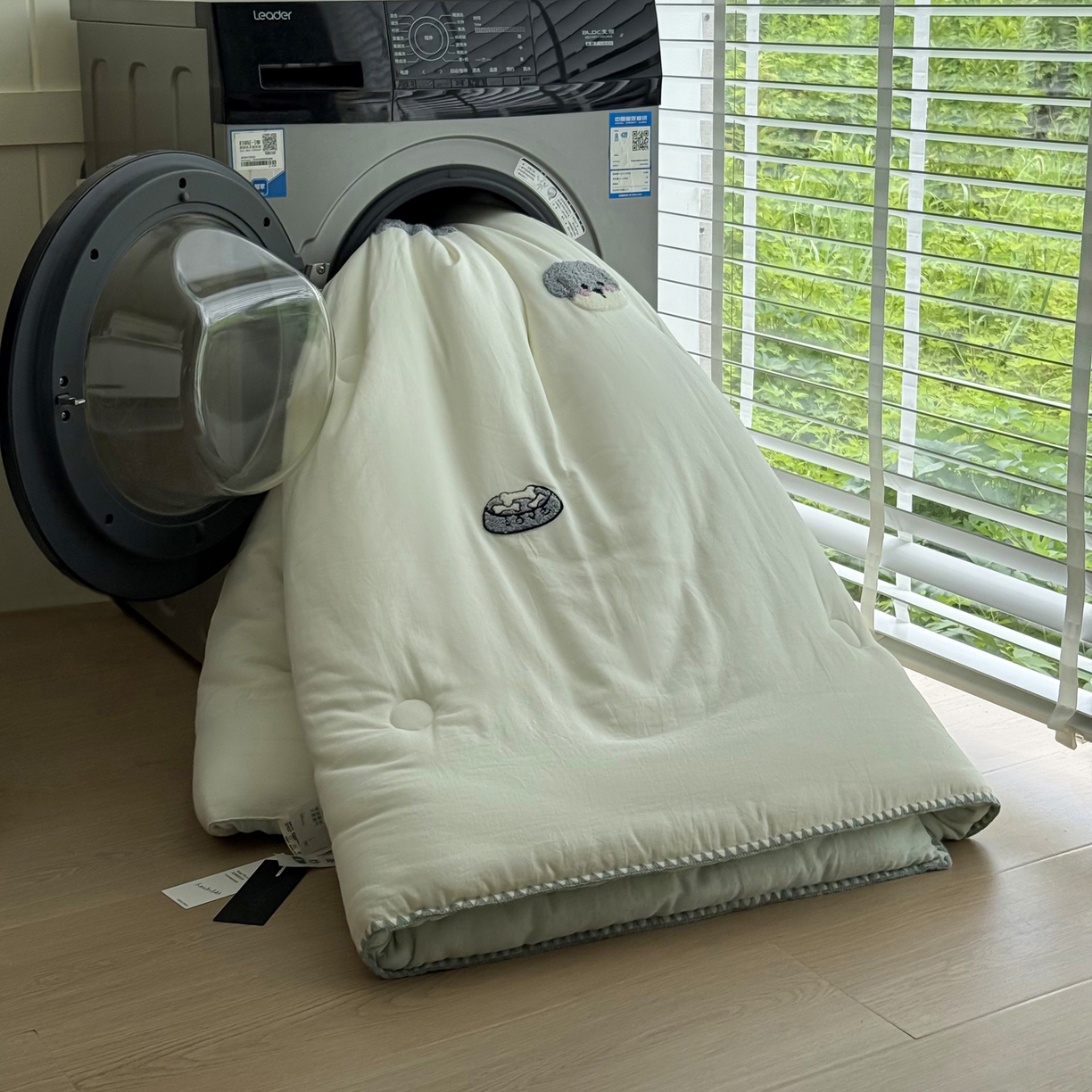 91家纺网 家纺一手货源 找家纺 （总）一加一 2025新款全棉双层皱皱纱毛巾绣抗菌大豆被芯