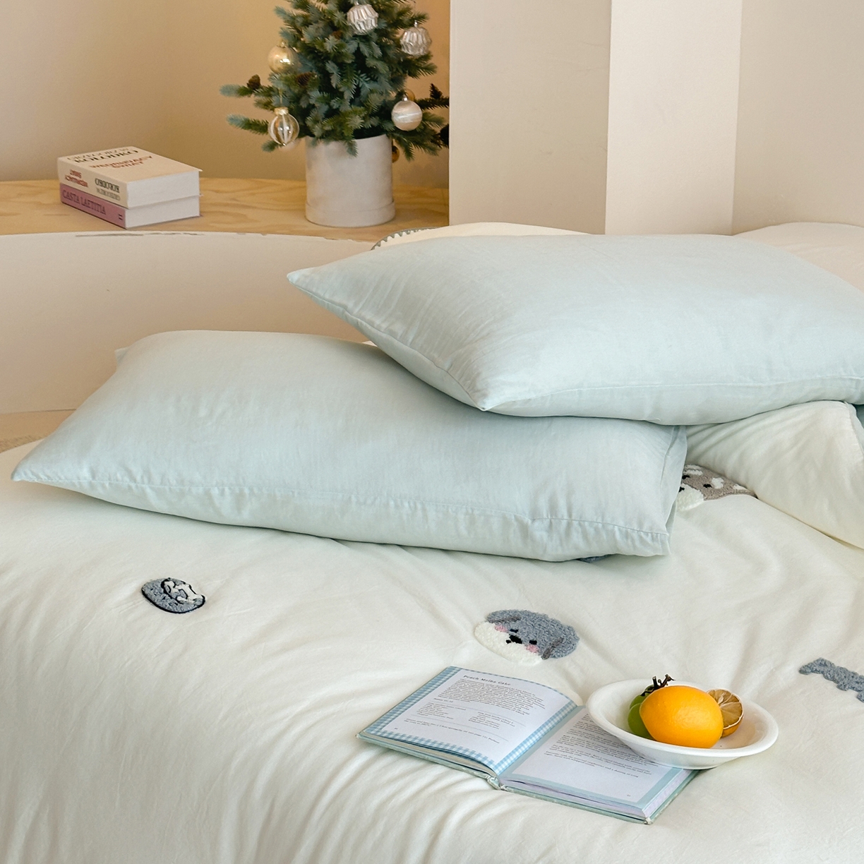 91家纺网 家纺一手货源 找家纺 （总）一加一 2025新款全棉双层皱皱纱毛巾绣抗菌大豆被芯