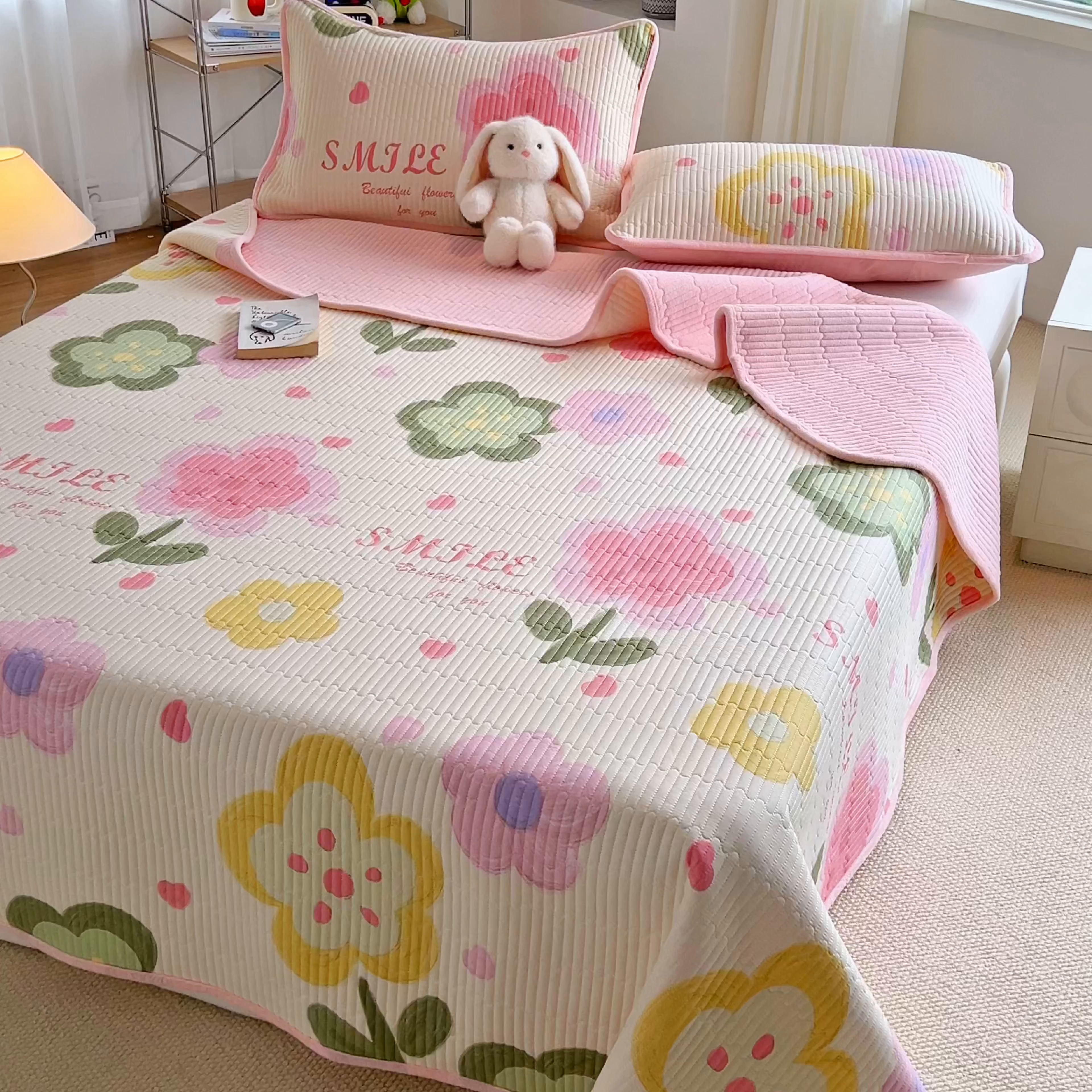 91家纺网 家纺一手货源 找家纺 X猫先生 2025新品棉加绒床盖一面全棉一面牛奶绒床盖炕盖加厚床单床垫四季款 贝利花都（A棉B绒）