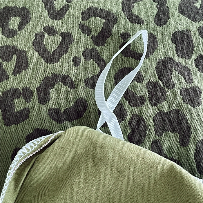 91家纺网 家纺一手货源 找家纺 佰亿莱 2026新款棉麻双层纱四件套 豹纹