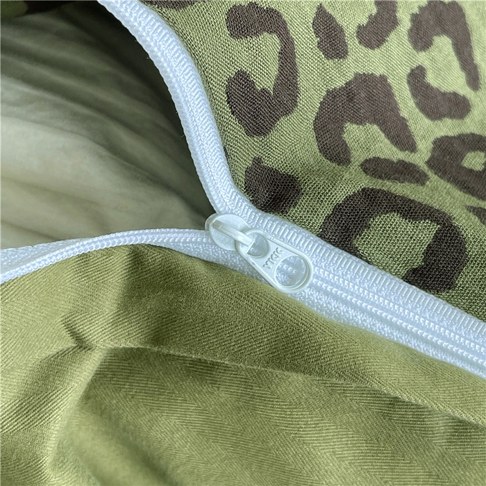 91家纺网 家纺一手货源 找家纺 佰亿莱 2026新款棉麻双层纱四件套 豹纹