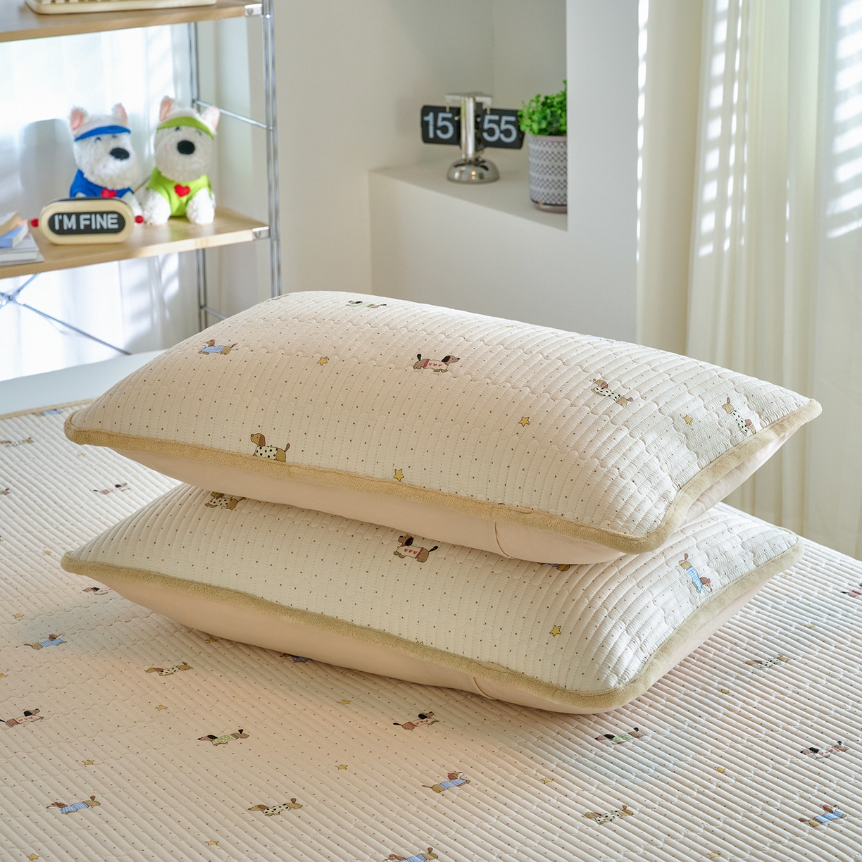 91家纺网 家纺一手货源 找家纺 X猫先生 2025新品棉加绒床盖一面全棉一面牛奶绒床盖炕盖加厚床单床垫四季款 星星柯基（A棉B绒）