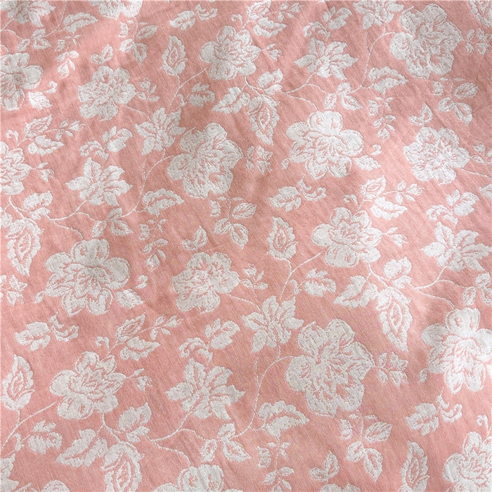 91家纺网 家纺一手货源 找家纺 佰亿莱 2026新款棉麻双层纱四件套 卡罗拉-粉