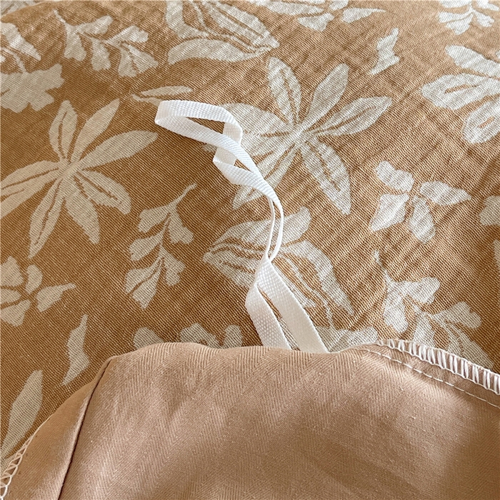 91家纺网 家纺一手货源 找家纺 佰亿莱 2026新款棉麻双层纱四件套 茉莉-卡其