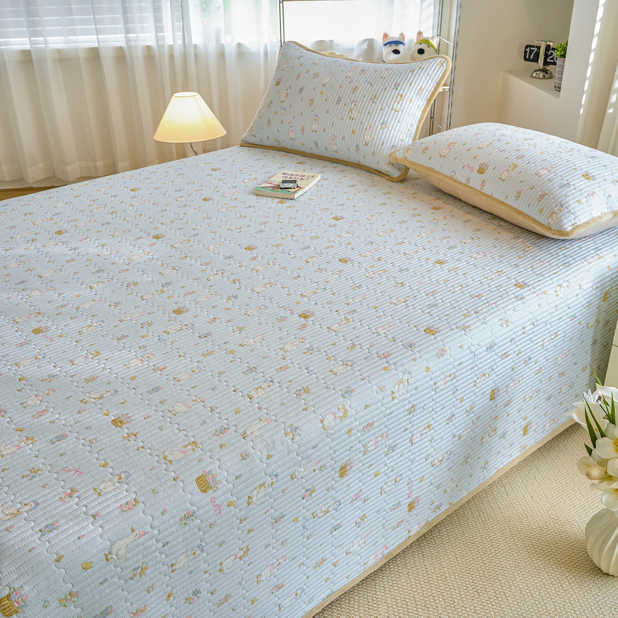 91家纺网 家纺一手货源 找家纺 X猫先生 2025新品棉加绒床盖一面全棉一面牛奶绒床盖炕盖加厚床单床垫四季款 萌萌鸭（A棉B绒）