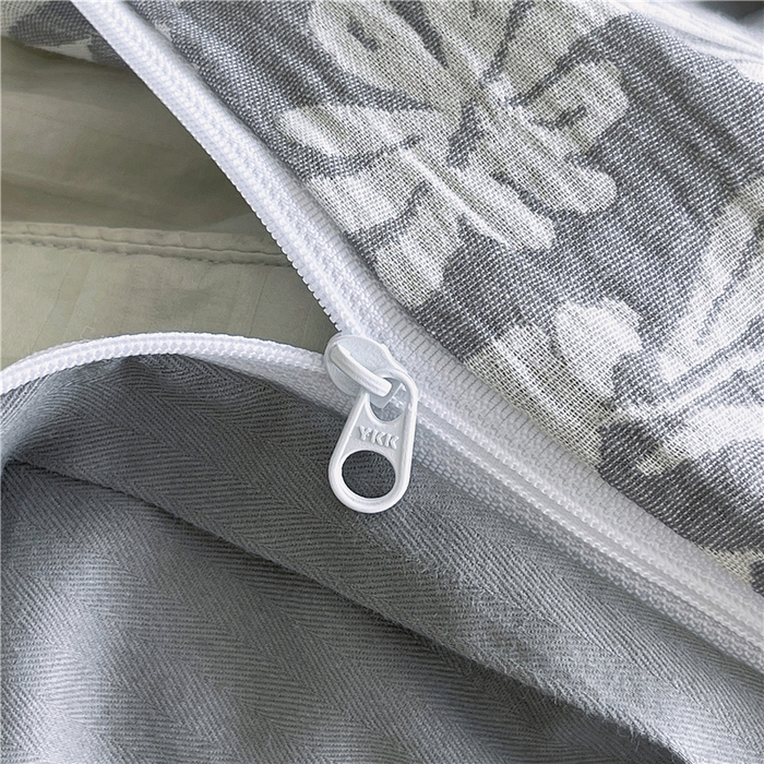 91家纺网 家纺一手货源 找家纺 佰亿莱 2026新款棉麻双层纱四件套 茉莉-深灰