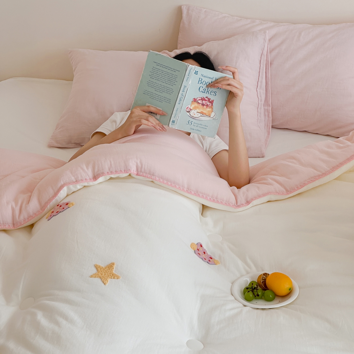 91家纺网 家纺一手货源 找家纺 一加一 2025新款全棉双层皱皱纱毛巾绣抗菌大豆被芯 星愿树