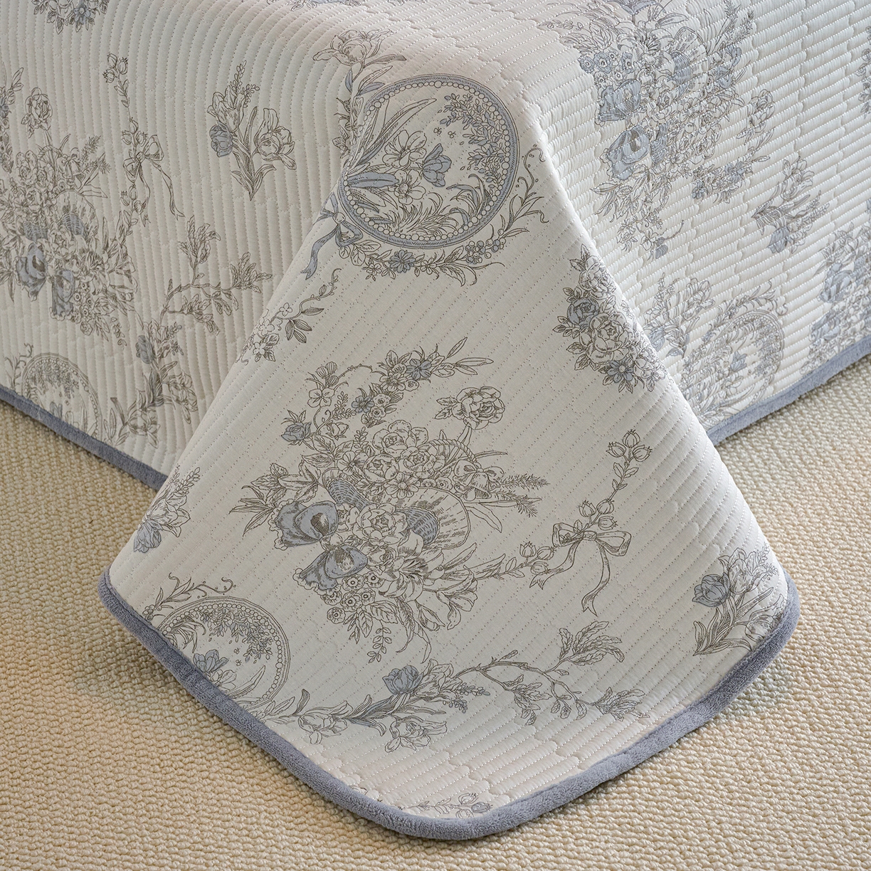 91家纺网 家纺一手货源 找家纺 X猫先生 2025新品棉加绒床盖一面全棉一面牛奶绒床盖炕盖加厚床单床垫四季款 莫奈花园（A棉B绒）