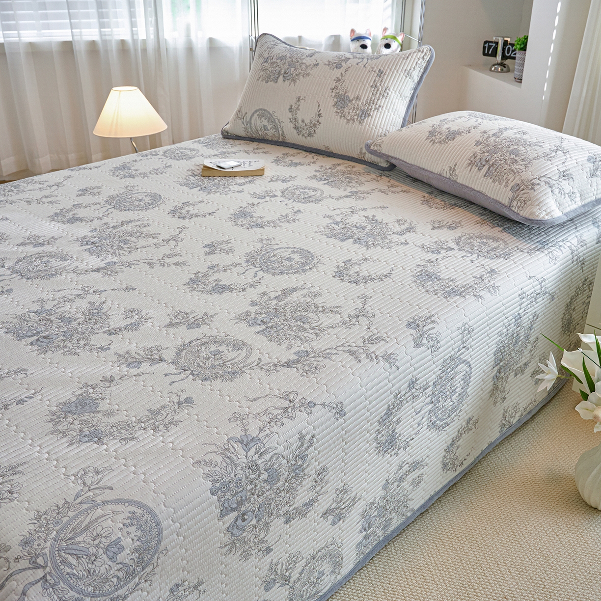 91家纺网 家纺一手货源 找家纺 X猫先生 2025新品棉加绒床盖一面全棉一面牛奶绒床盖炕盖加厚床单床垫四季款 莫奈花园（A棉B绒）