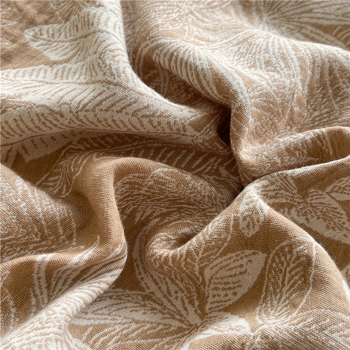 91家纺网 家纺一手货源 找家纺 佰亿莱 2026新款棉麻双层纱四件套 云木林-奶咖