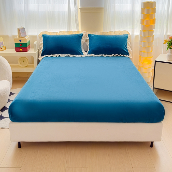 91家纺网 家纺一手货源 找家纺 （总）睡美人 2025新款亲肤舒适牛奶绒单品系列单床笠单品床笠单件床笠