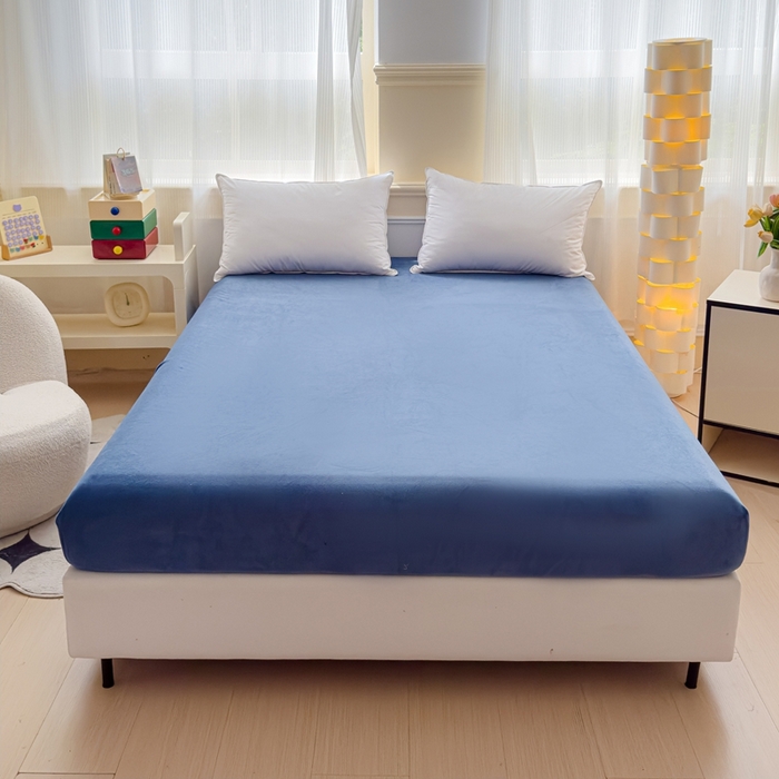 睡美人 2025新款亲肤舒适牛奶绒单品系列单床笠单品床笠单件床笠 气质灰