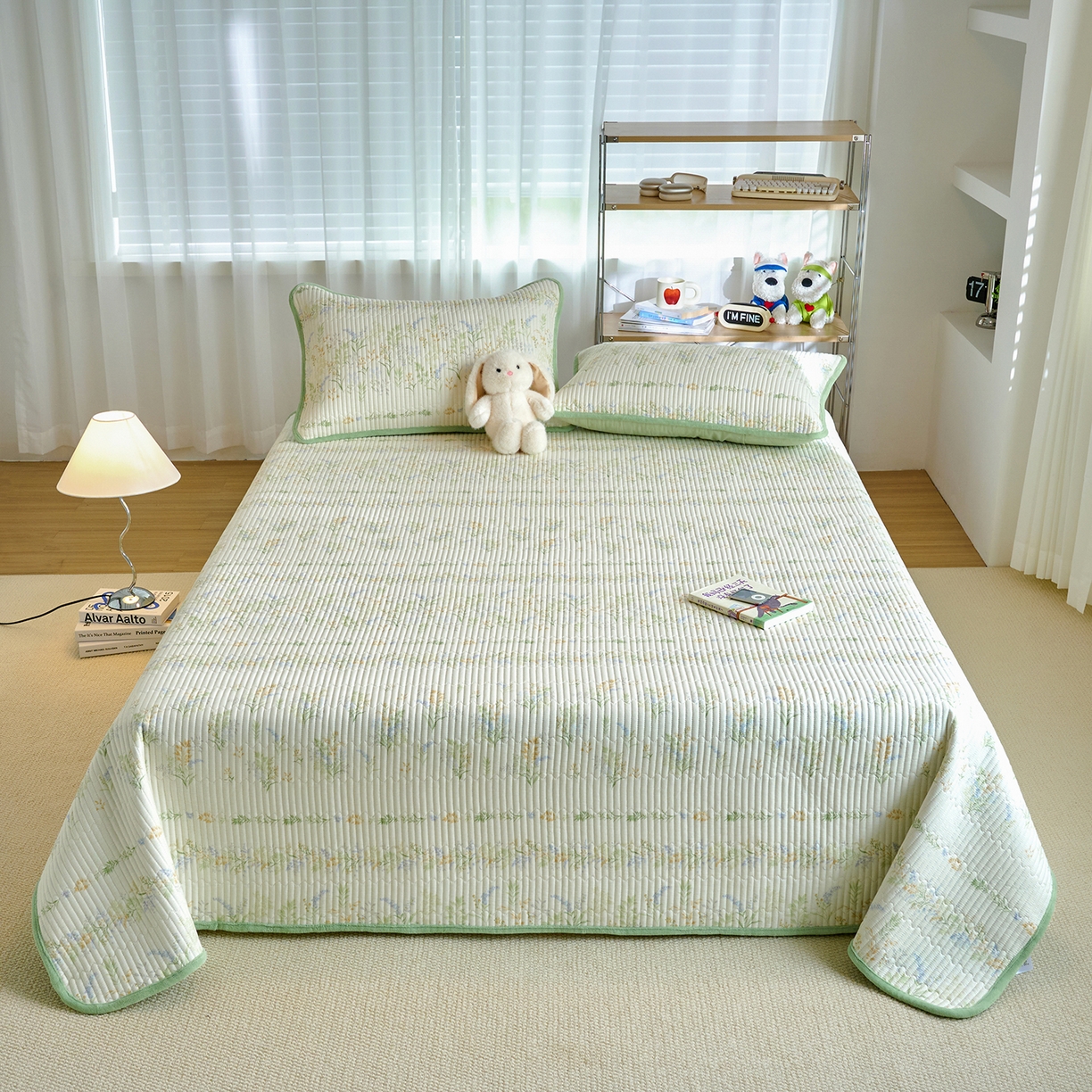 91家纺网 家纺一手货源 找家纺 X猫先生 2025新品棉加绒床盖一面全棉一面牛奶绒床盖炕盖加厚床单床垫四季款 丛草集（A棉B绒）