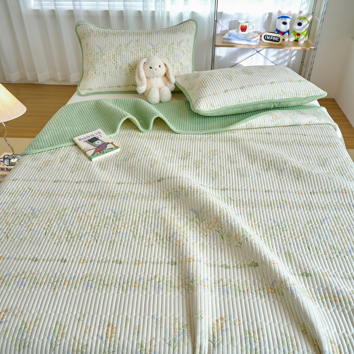 91家纺网 家纺一手货源 找家纺 X猫先生 2025新品棉加绒床盖一面全棉一面牛奶绒床盖炕盖加厚床单床垫四季款 丛草集（A棉B绒）