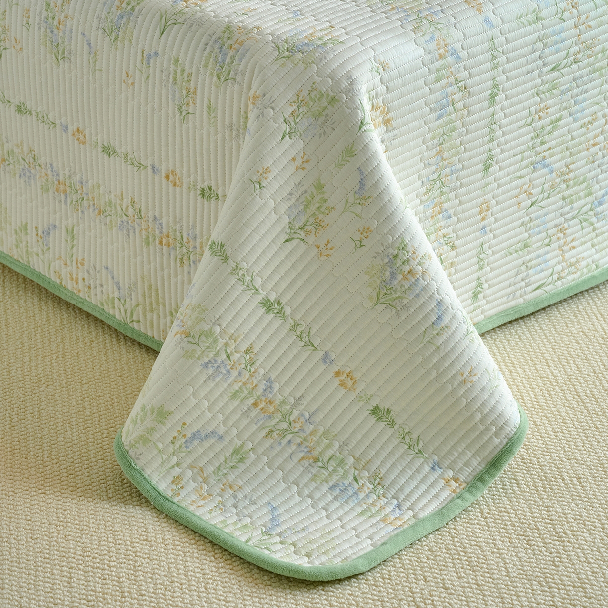 91家纺网 家纺一手货源 找家纺 X猫先生 2025新品棉加绒床盖一面全棉一面牛奶绒床盖炕盖加厚床单床垫四季款 丛草集（A棉B绒）