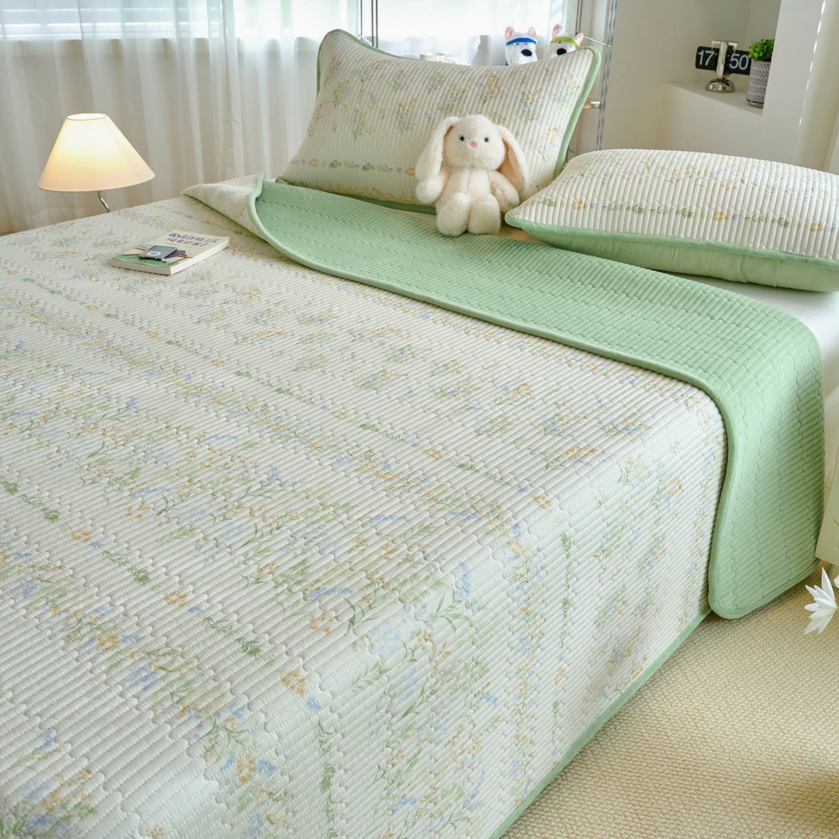 91家纺网 家纺一手货源 找家纺 X猫先生 2025新品棉加绒床盖一面全棉一面牛奶绒床盖炕盖加厚床单床垫四季款 丛草集（A棉B绒）