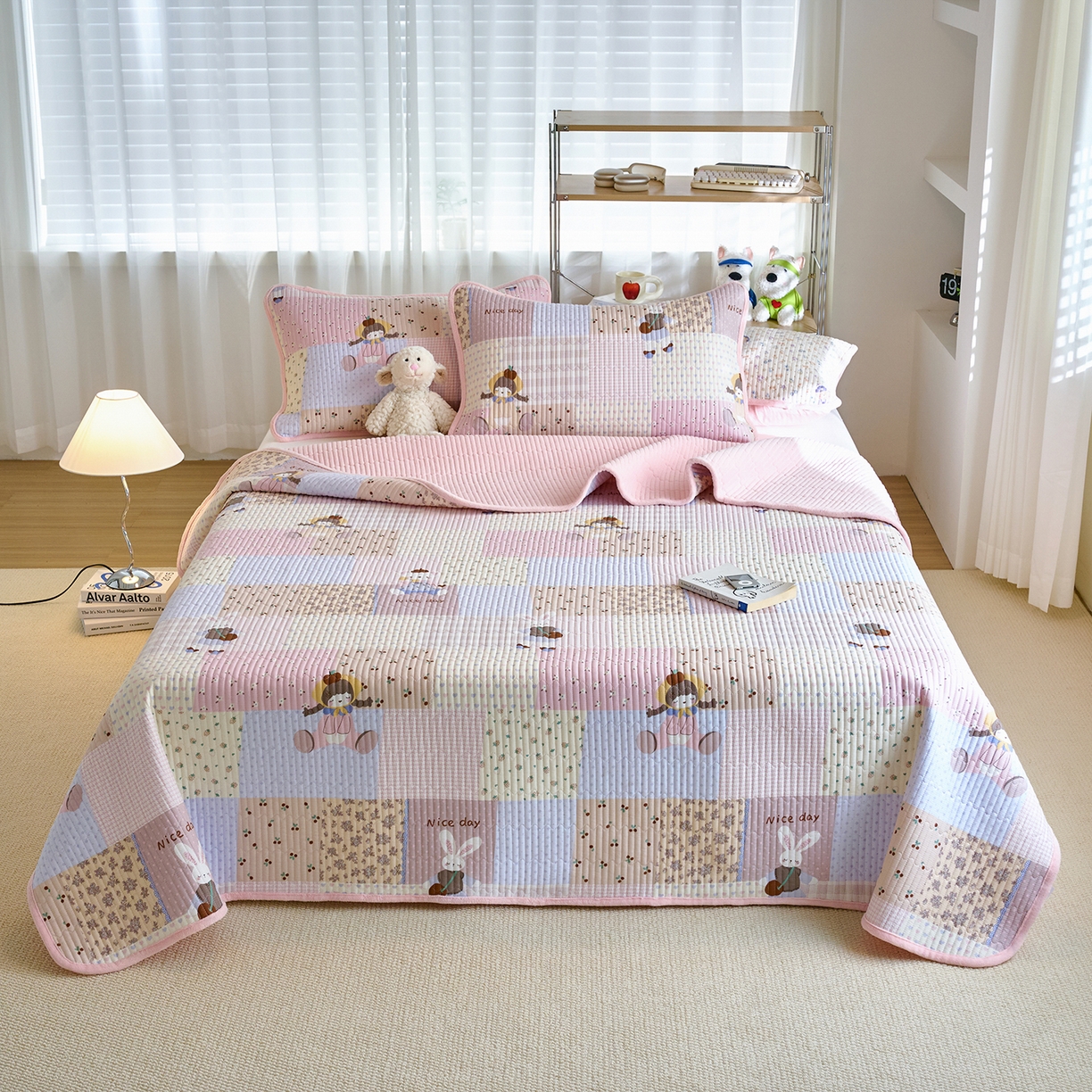 91家纺网 家纺一手货源 找家纺 X猫先生 2025新品棉加绒床盖一面全棉一面牛奶绒床盖炕盖加厚床单床垫四季款 丹麦女孩（A面B绒）