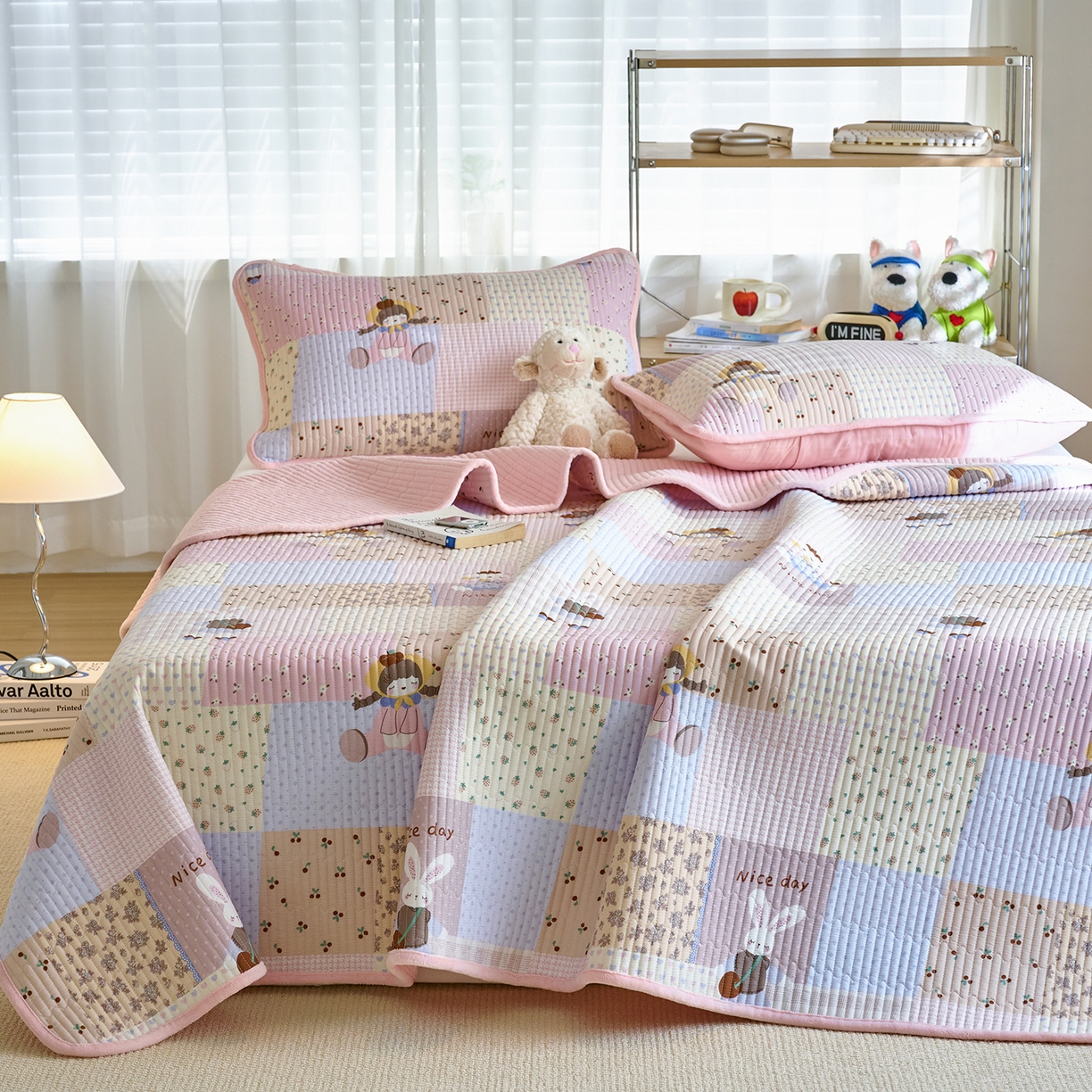 91家纺网 家纺一手货源 找家纺 X猫先生 2025新品棉加绒床盖一面全棉一面牛奶绒床盖炕盖加厚床单床垫四季款 丹麦女孩（A面B绒）