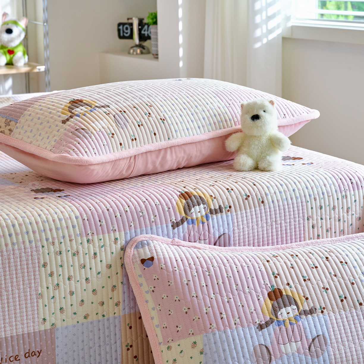 91家纺网 家纺一手货源 找家纺 X猫先生 2025新品棉加绒床盖一面全棉一面牛奶绒床盖炕盖加厚床单床垫四季款 丹麦女孩（A面B绒）