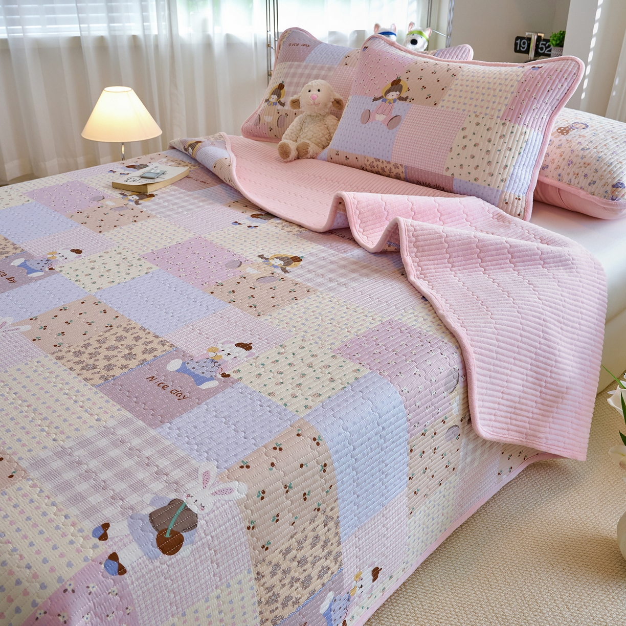 91家纺网 家纺一手货源 找家纺 X猫先生 2025新品棉加绒床盖一面全棉一面牛奶绒床盖炕盖加厚床单床垫四季款 丹麦女孩（A面B绒）