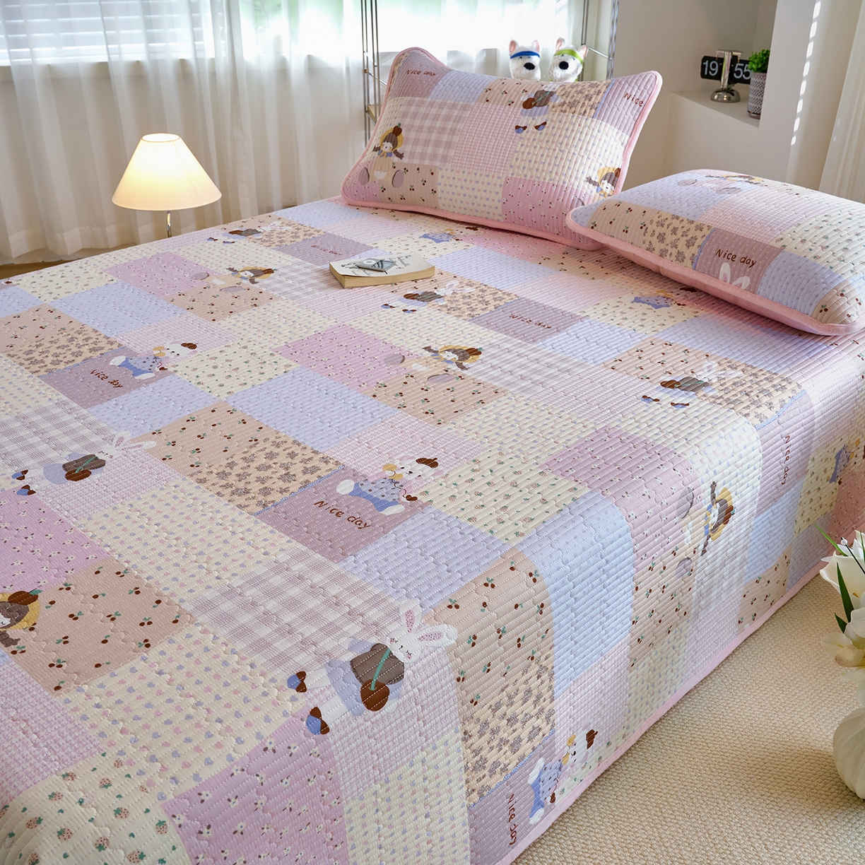 91家纺网 家纺一手货源 找家纺 X猫先生 2025新品棉加绒床盖一面全棉一面牛奶绒床盖炕盖加厚床单床垫四季款 丹麦女孩（A面B绒）