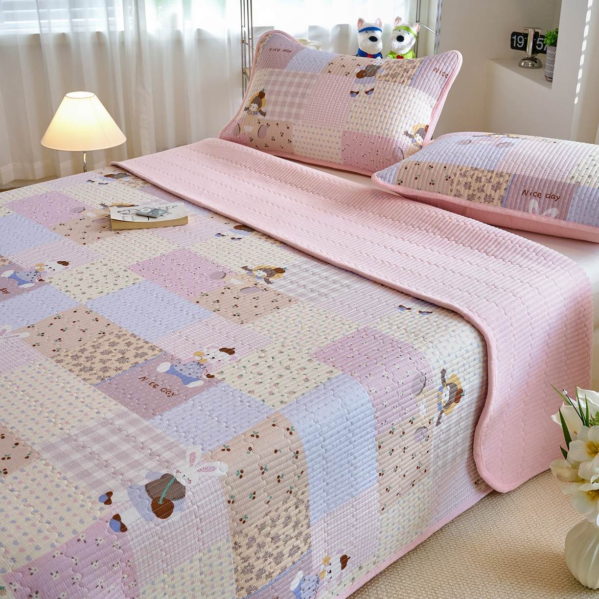 91家纺网 家纺一手货源 找家纺 X猫先生 2025新品棉加绒床盖一面全棉一面牛奶绒床盖炕盖加厚床单床垫四季款 丹麦女孩（A面B绒）