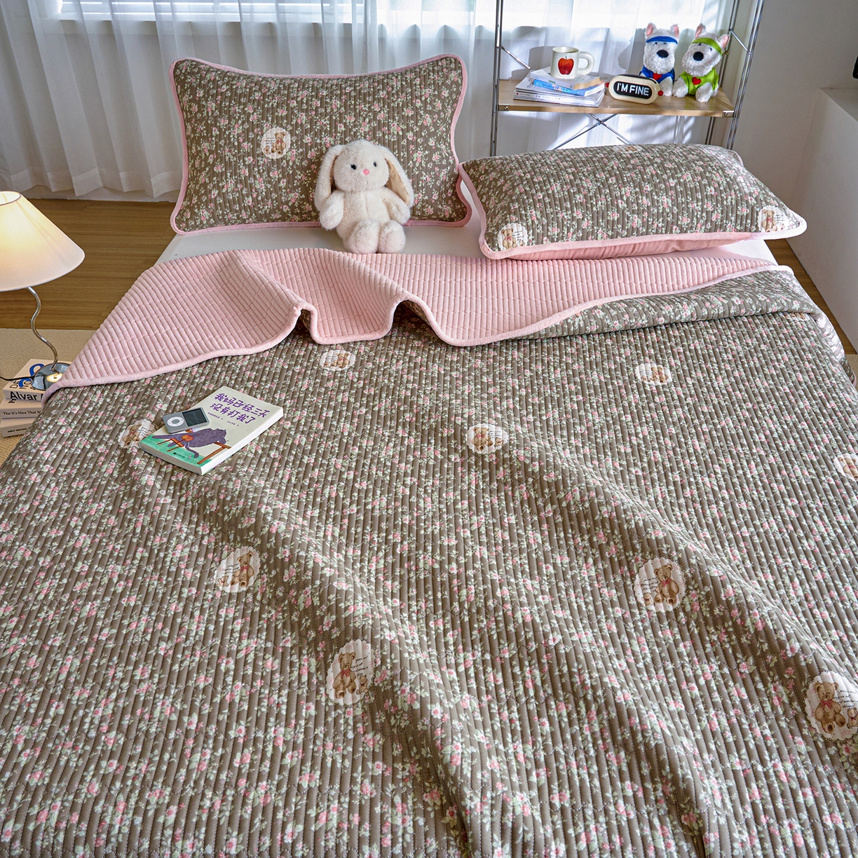 91家纺网 家纺一手货源 找家纺 X猫先生 2025新品棉加绒床盖一面全棉一面牛奶绒床盖炕盖加厚床单床垫四季款 繁华小熊（A棉B绒）